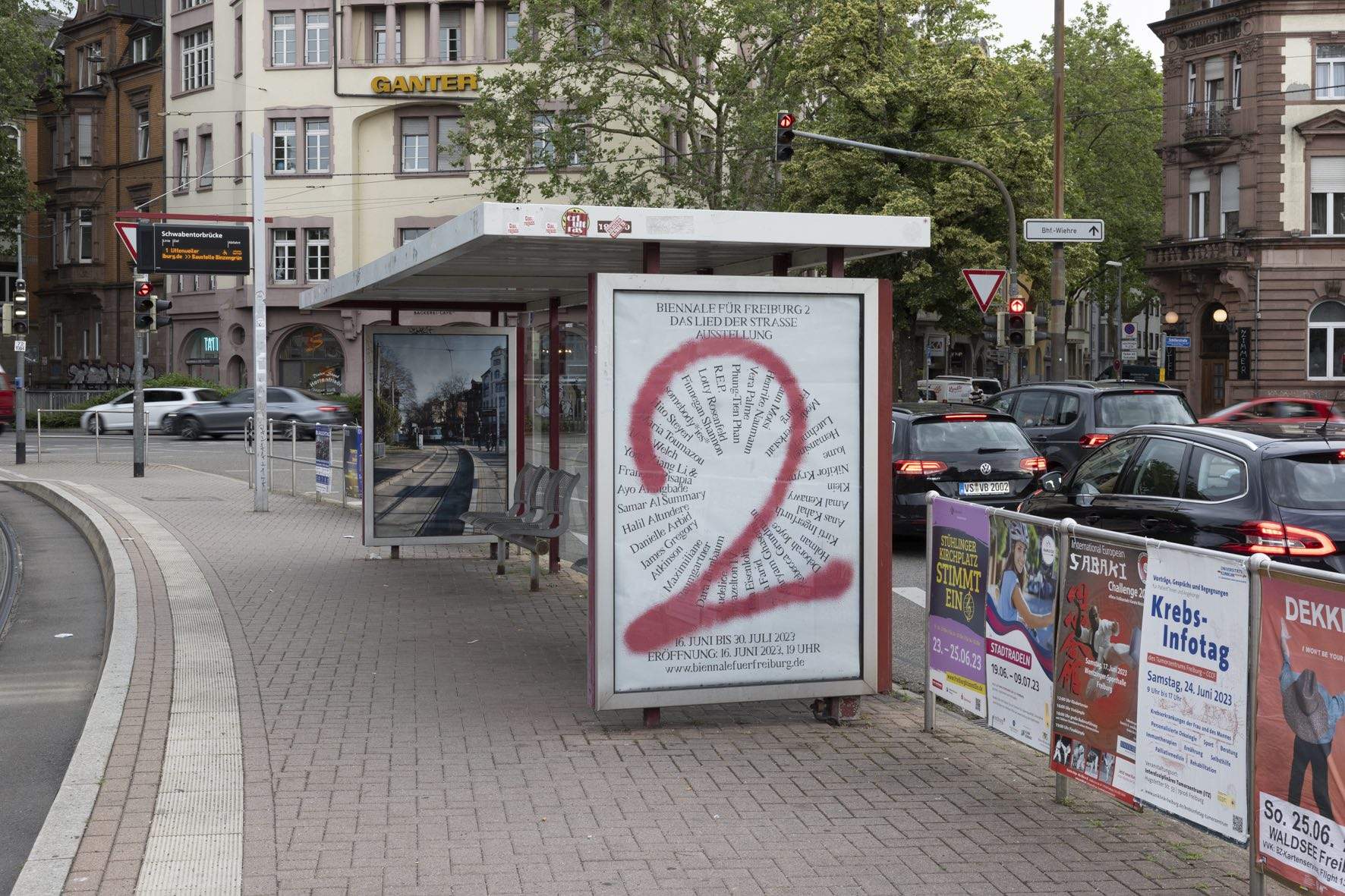 Poster Biennale für Freiburg 2. Graphic design by Marius Schwarz and Ronja Andersen, Amsterdam.