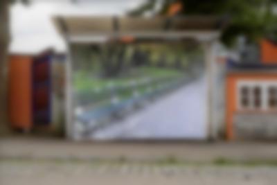 Finnegan Shannon, UNICORN, 2023, Installationsansicht Bushaltestelle Ferdinand-Weiß-Str.
Foto: Marc Doradzillo, © Biennale für Freiburg 2