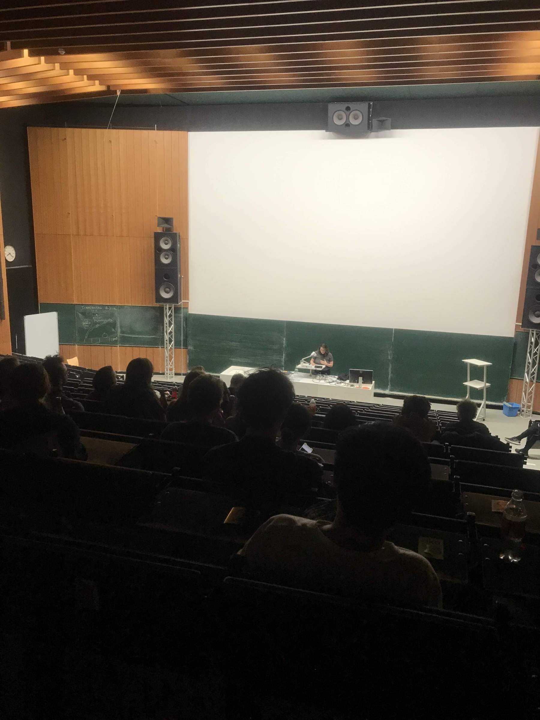 Impulsvortrag von Hella Wiedmer-Newman im Hörsaal der Biologie der Universität.
Foto: © Biennale für Freiburg
