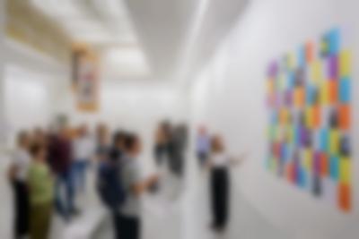Vor der Arbeit von Finnegan Shannon.
Foto: Marc Doradzillo, © Biennale für Freiburg 2