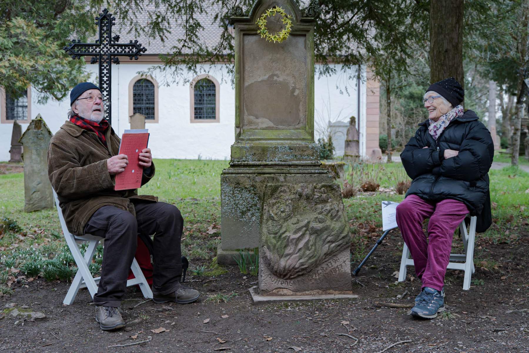 Otto und Renate Hofmann, Skulptur: Eva Eisenlohr, “Monument für Joseph von Auffernberg”, 1957, Alter Friedhof, Freiburg
Foto: Sévérine Kpoti, © Biennale für Freiburg 2